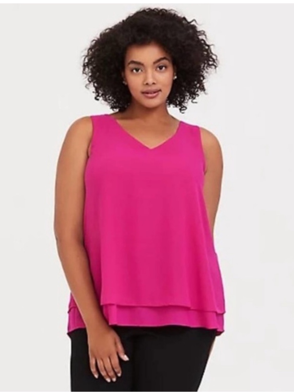 TORRID Pink Georgette Double Layer Tank Top Blouse Size 2X